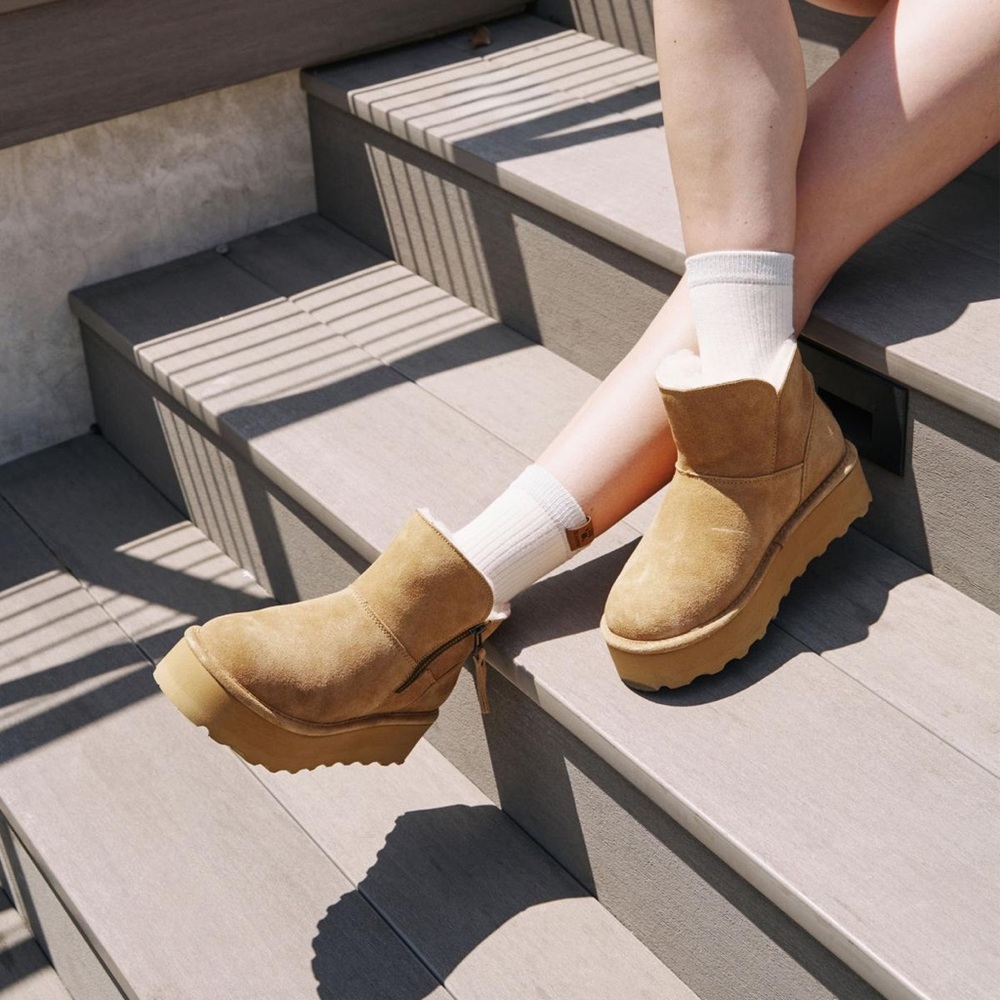 Suede BearPaw Brown Ankle Boots real leather